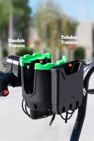 Motorsiklet Bisiklet Atv Telefon ve Bardak Tutucu Tutacağı 2in1 X23 - 3