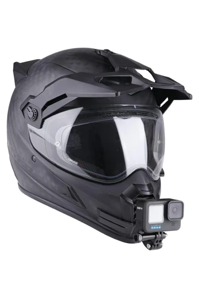 GoPro Aksiyon Kamera ile Uyumlu Kask Çene Bağlantı Aparatı - 2