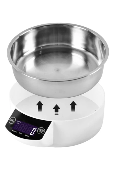 5 Kg Lcd Ekranlı Hassas Su Süt Ölçer Hazneli Sporcu Evcil Hayvan Terazisi Tartısı - 4