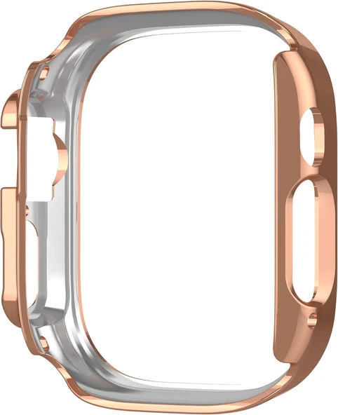 Apple Watch Ultra Ultra 2 49mm Uyumlu Tek Sıra Parlak Taşlı Rubber Kasa Kapak - 8