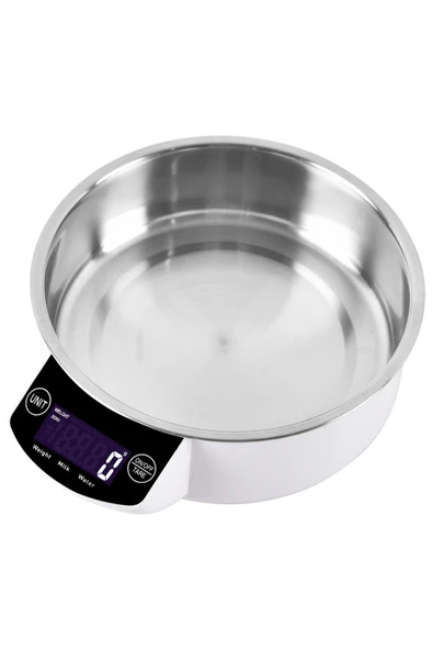 5 Kg Lcd Ekranlı Hassas Su Süt Ölçer Hazneli Sporcu Evcil Hayvan Terazisi Tartısı