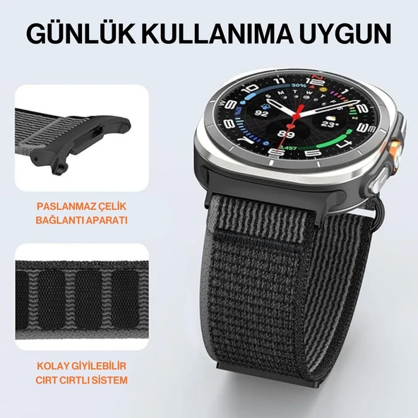 Samsung Galaxy Watch 7 Ultra 47mm Uyumlu Orijinal Pim Woven Örgü Naylon Kordon - 8