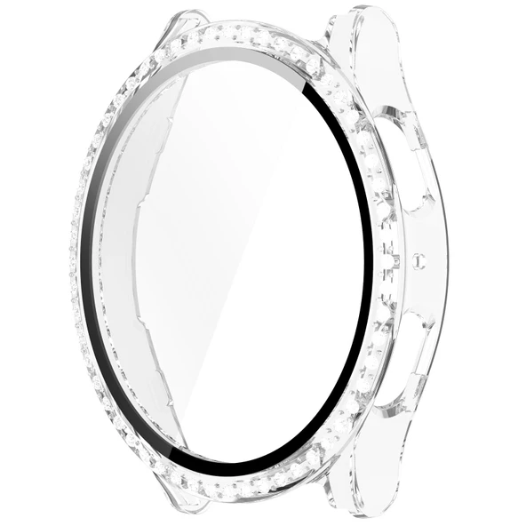 Samsung Galaxy Watch 4 5 6 7 FE 40mm Uyumlu Parlak Taşlı Ekran Kasa Kılıf Koruyucu - 9