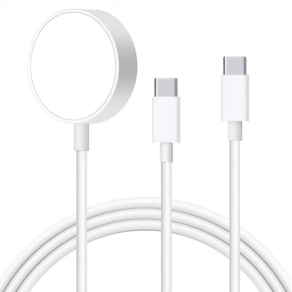 Type-C Apple Watch 7 8 9 Ultra iPhone 15 Pro Max ile Uyumlu 15W Destekli Şarj Kablosu