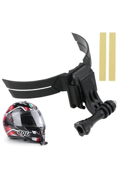 GoPro Aksiyon Kamera ile Uyumlu Kask Çene Bağlantı Aparatı - 3