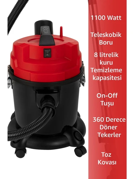 Awox Neto VC20 Kırmızı 900 W Toz Torbasız Süpürge - 3