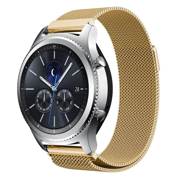 Samsung Gear S3 Frontier&Classic Metal Hasır Mıknatıslı TME Kordon - Resim 8