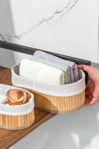 Posima 2082 Oval 3lü Pinterest Sepet Bambu Sepet Seti Dekoratif Banyo Mutfak Düzenleyici Organizeri Hasır