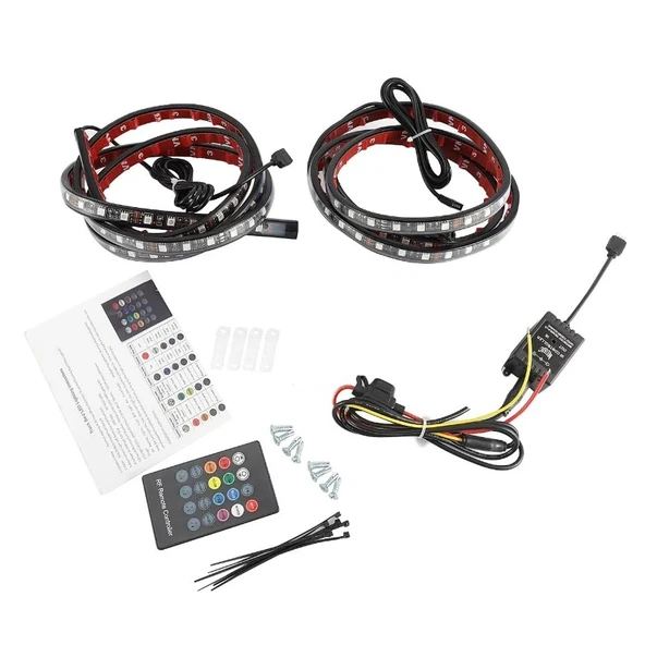 Pick Up Kamyon Dekorasyon için Kumandalı Rgb Işık Şerit 2x150cm 12V - 9