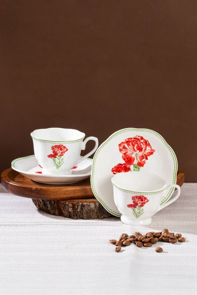 Perotti 16871-6 De Flore 2 Kişilik Porselen Kahve Fincan Takımı - 2