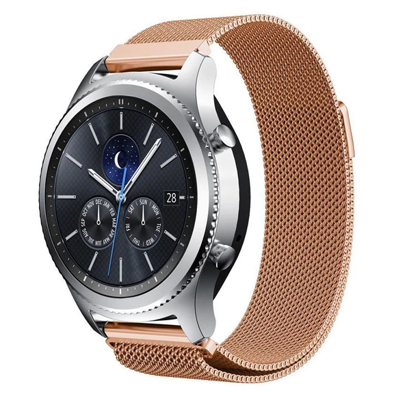 Samsung Gear S3 Frontier&Classic Metal Hasır Mıknatıslı TME Kordon - Resim 9