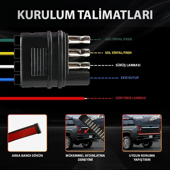 Pick Up Off Road 4x4 Bagaj 4 Sıra Kayan LED Sinyalli 5 Modlu 120cm - 7