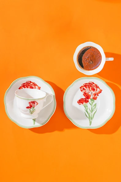 Perotti 16871-6 De Flore 2 Kişilik Porselen Kahve Fincan Takımı