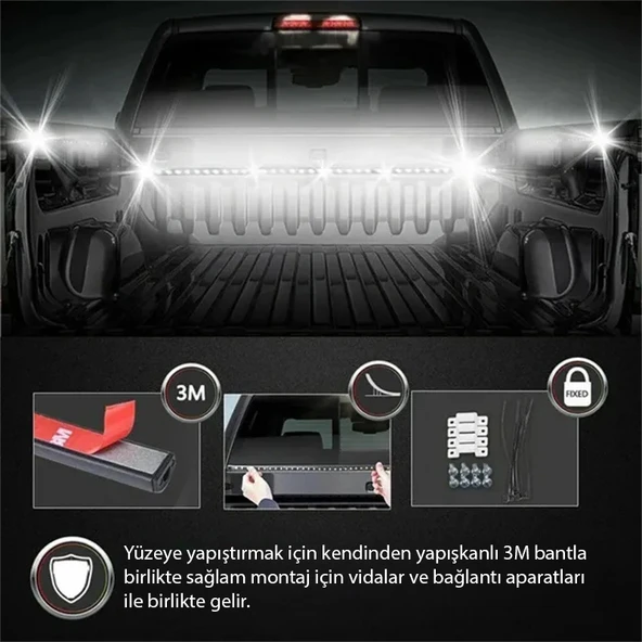 Pick Up Kamyon Dekorasyon için Kumandalı Rgb Işık Şerit 2x150cm 12V - 8