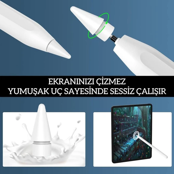 iPad Air 4 5 Air 16 Pro 11 12.9 Mini 6 ile Uyumlu Kablosuz Şarj Palm Rejection Stylus Kalem - 4