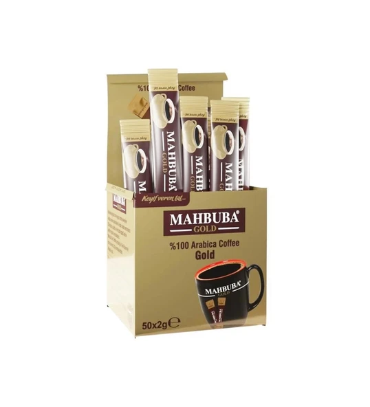 Mahbuba Çözünebilir %100 Arabica Hazır Gold Kahve Tam Kıvamında 48x2gr