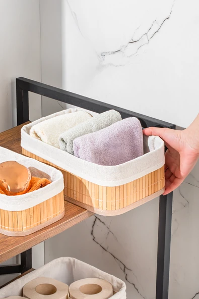 Porsima 2084 Dikdörtgen 3lü Pinterest Sepet Bambu Sepet Seti Dekoratif Banyo Mutfak Düzenleyici Organizeri Sarı - 3