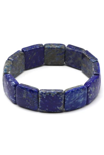 Lapis Lazuli Doğal Taş Bileklik 17 x 17 mm Özel Kesim - Resim 2