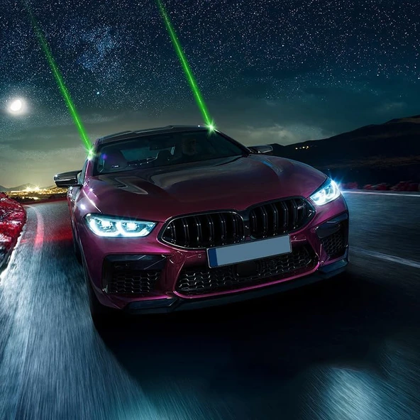 H901 Araç Oto Şarjlı Lazer Uzun Menzilli Uyarı Güvenlik Işığı - 4