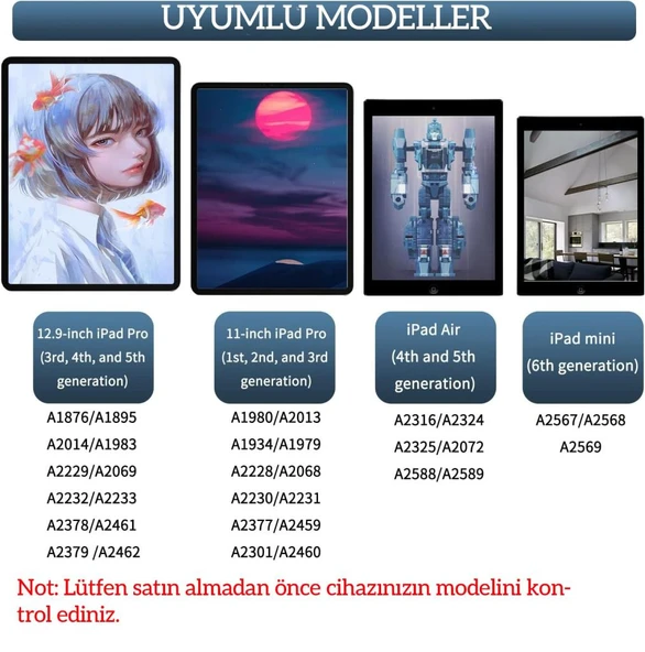 iPad Air 4 5 Air 16 Pro 11 12.9 Mini 6 ile Uyumlu Kablosuz Şarj Palm Rejection Stylus Kalem - 5