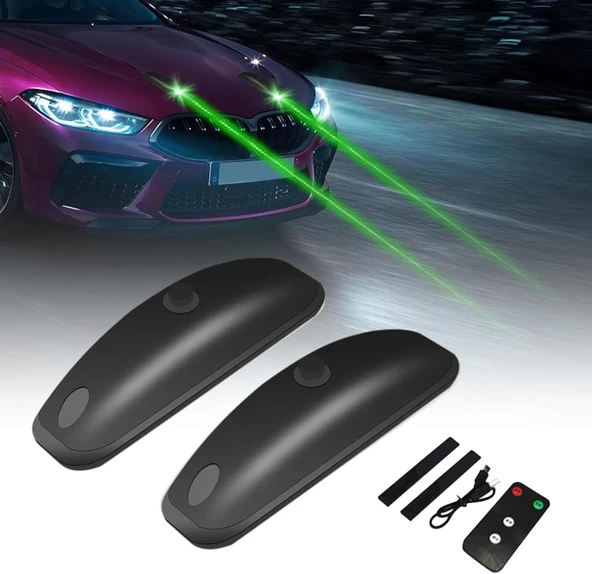 H901 Araç Oto Şarjlı Lazer Uzun Menzilli Uyarı Güvenlik Işığı - 2