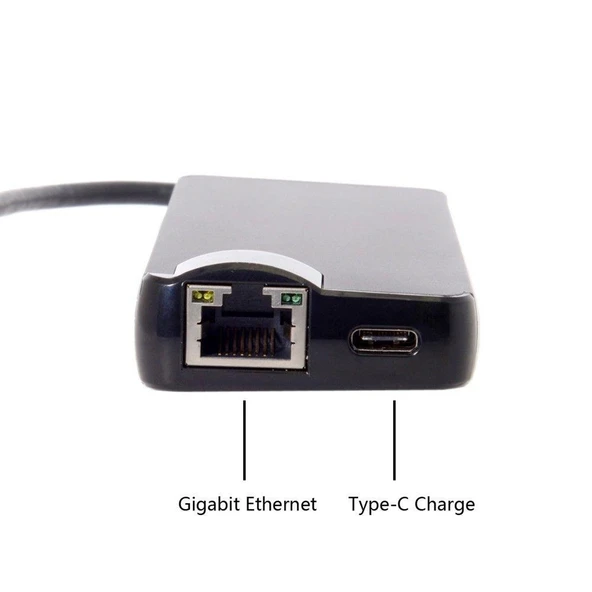 Type-C Usb 3.1 8in1 4K Hdmi Vga Micro SD Rj-45 2 Usb Şarj Girişli - 3