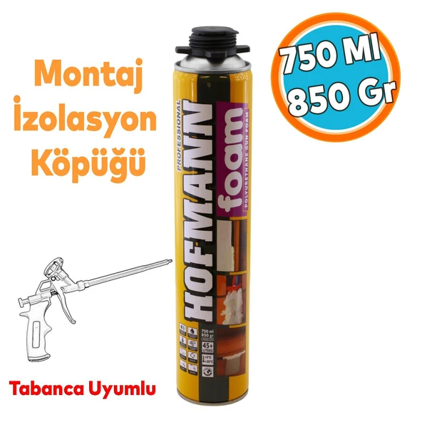 Montaj Köpüğü Profesyonel Dolgu İzolasyon Poliüretan Kapı Pencere Yalıtım 750 ml Tabanca Uyumlu