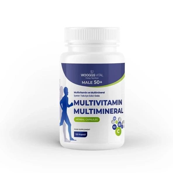 WOOGGS VITAL MALE 50+ MULTİVİTAMİN VE MULTİMİNERAL İTEG 120 KAPSÜL ürün görseli 1