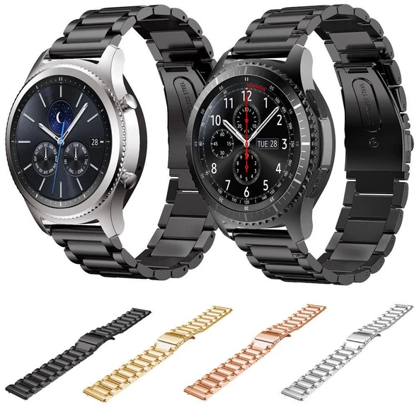 Samsung Gear S3 Frontier & Classic Metal TME Kordon Kayış Steel ürün görseli