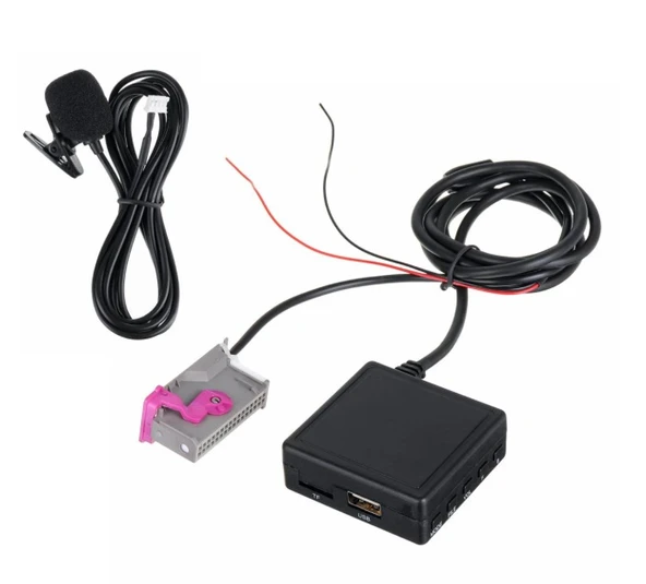 Audi A3 A4 A6 TT R8 A8 Gallardo ile Uyumlu 5.0 Mikrofonlu Aux Adaptörü Sku4 Usb Tf Kart Girişi