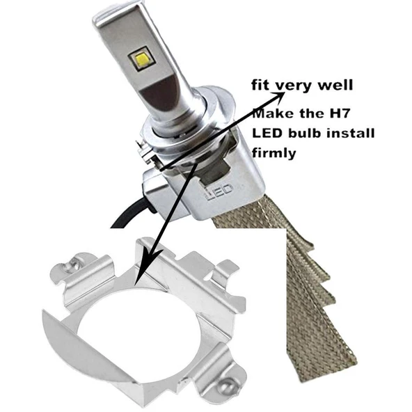 Vw Jetta Audi BMW Mercedes H7 ile Uyumlu Led Far Bağlantı Aparatı - 3