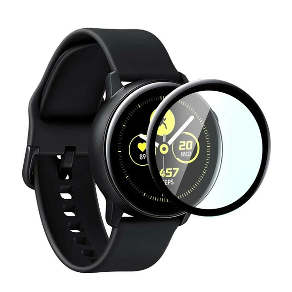 Samsung Galaxy Watch Active Sm-500 ile Uyumlu 3D Cam Ekran Koruyucu Filmi - Resim 4
