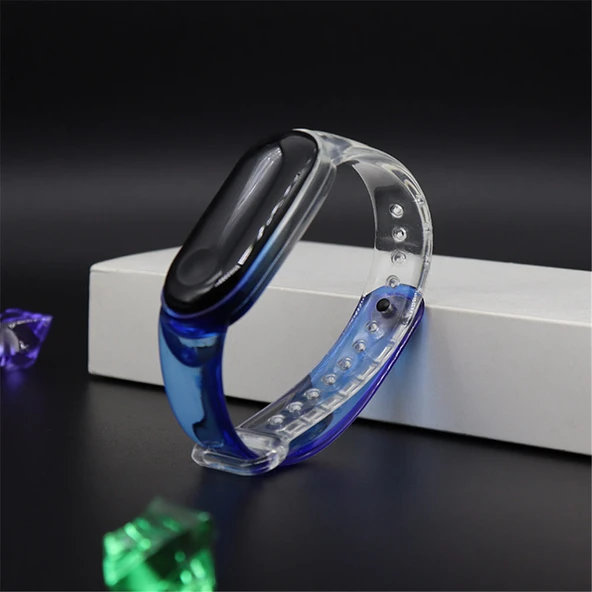 Xiaomi Mi Band 3 4 Akıllı Bileklik Uyumlu Şeffaf Silikon Kordon - 3