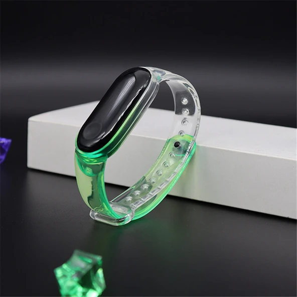 Xiaomi Mi Band 3 4 Akıllı Bileklik Uyumlu Şeffaf Silikon Kordon - 10