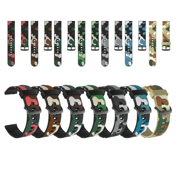 Samsung Gear S3 Classic Frontier Kamuflaj TME Kordon Kayış 22mm ürün görseli