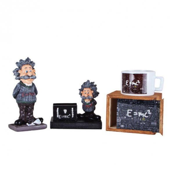 Einstein Kartvizitlik Kutulu Kupa Einstein Biblo Üçlü Set