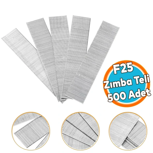 (5000 ADET) Zımba Teli F25 Sanayi Tipi 25 mm Makina Çivi Çivisi Süpürgelik Parke Ahşap Mdf Tel