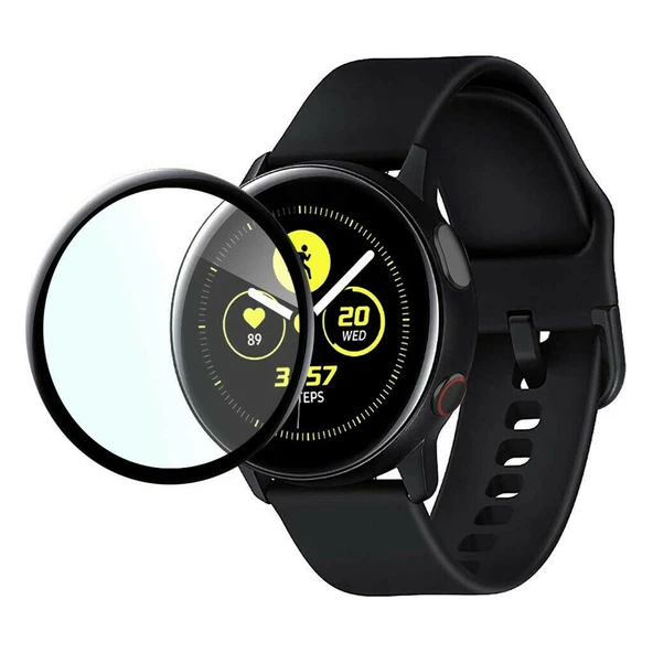 Samsung Galaxy Watch Active Sm-500 ile Uyumlu 3D Cam Ekran Koruyucu Filmi - Resim 3