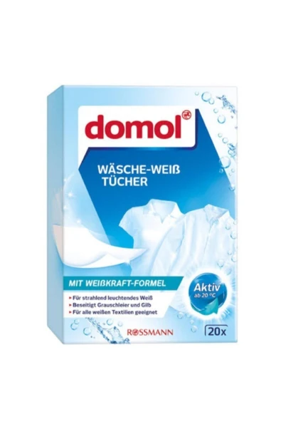 DOMOL Renk Ayırıcı Mendil 24 Adet- Beyaz Çamaşır Bezi 20 Adet - 3
