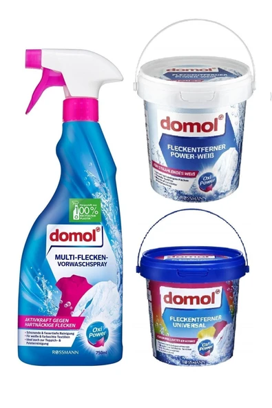 DOMOL Yıkama Öncesi Leke Çıkarıcı Sprey Ve Leke Çıkarıcı Toz Renkli Ve Beyazlar Için -