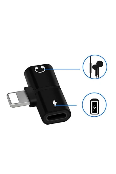 iPhone 7 8 Plus X Xr Xs 11 12 Pro Max Kulaklık Şarj Giriş Adaptör - 4