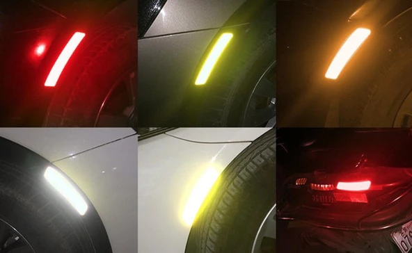 Araç Araba Oto Çamurluk Reflektörü Kırmızı Sticker Yapıştıma - 2
