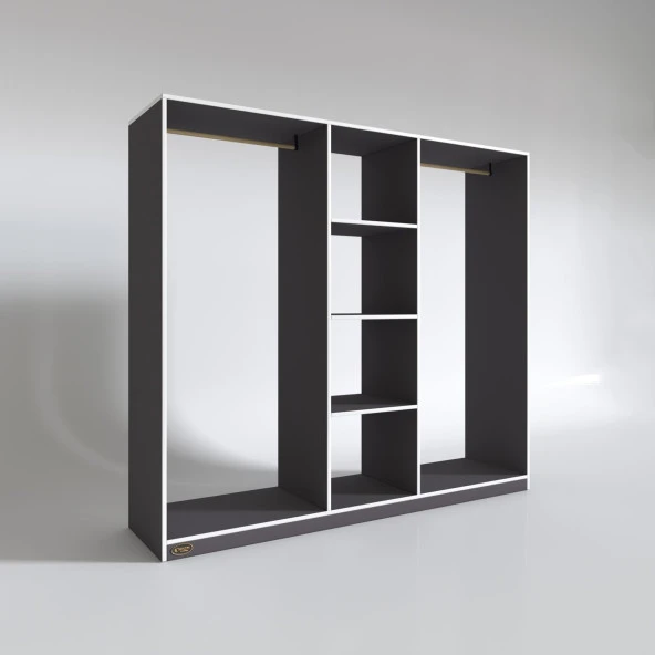 Kenzlife giysi dolabı temel 180*200*40 gri gardırop - Resim 3