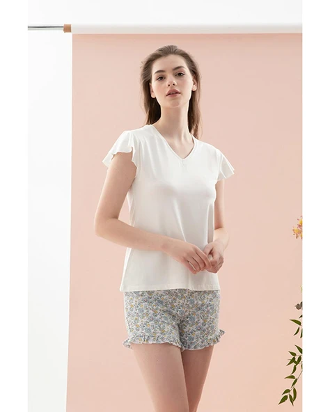 English Home Spring Flower Viskon Kadın Pijama Takımı Mavi M