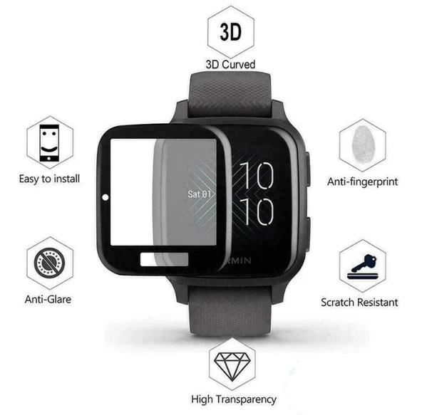 Garmin Venu Sq Sq Music ile Uyumlu 3D Cam Full Ekran Koruyucu - Resim 3