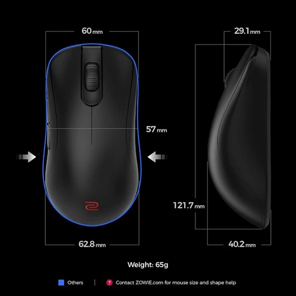 ZOWIE ZA13-DW 4K 4000Hz Küçük Boy Simetrik Kablosuz E-Spor Oyuncu Mouse - Resim 2