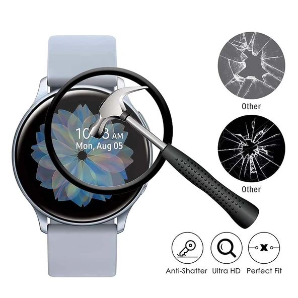 Samsung Galaxy Watch 5 ile Uyumlu 44mm 3D Cam Full Ekran Koruyucu - Resim 3