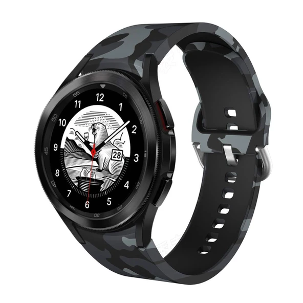 Samsung Galaxy Watch 4 5 6 7 Pro 40 42 43 44 46 47mm Uyumlu Kamuflaj Kordon - Resim 12