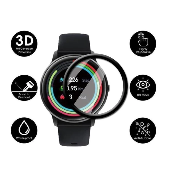 İmilab W12 ile Uyumlu 3D Cam Full Ekran Koruyucu - Resim 3