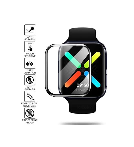 Oppo Watch 41mm ile Uyumlu 3D Cam Full Ekran Koruyucu - Resim 2